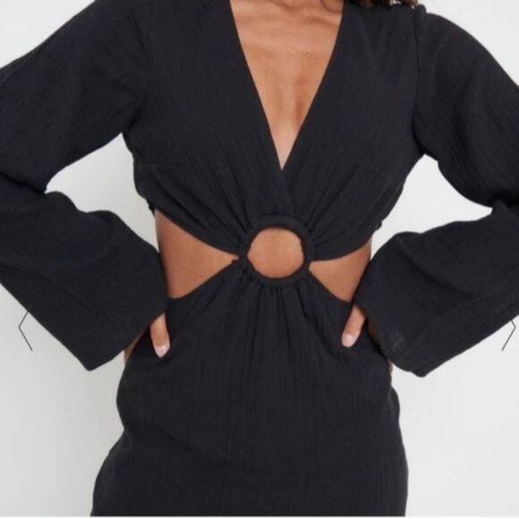 Blush Cutout Maxi Black Dress size Medium - Picture 10 of 14